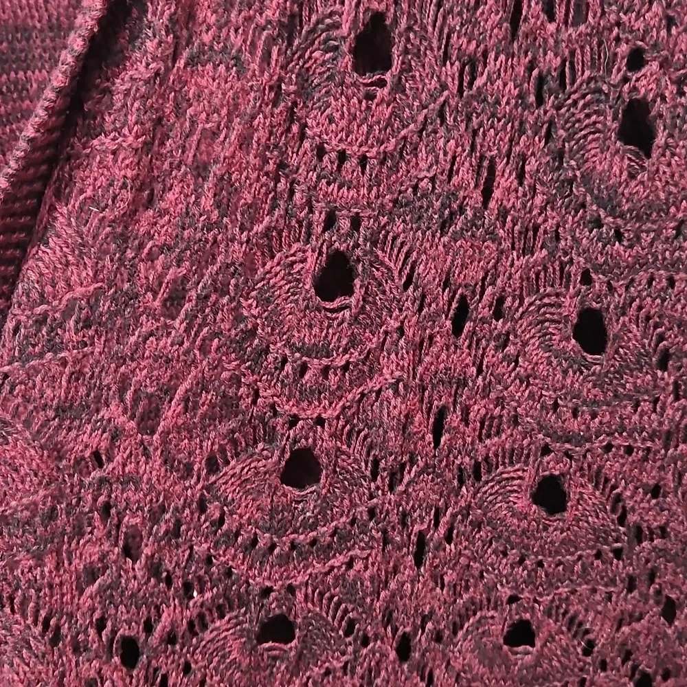 Burgundy Knit Cardigan